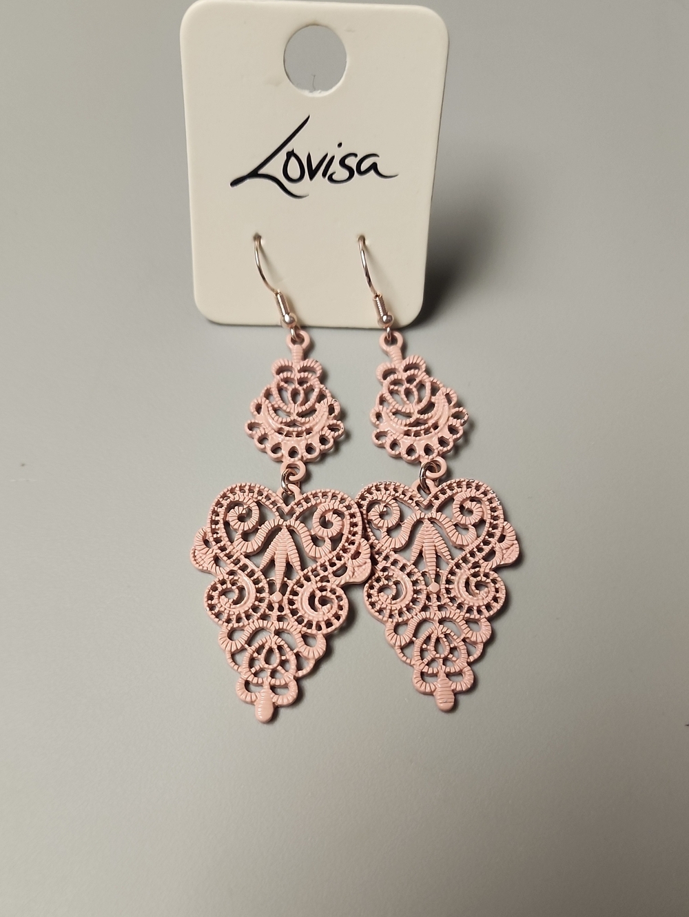 Lovisa Blush Pink Filigree Drop Earrings
